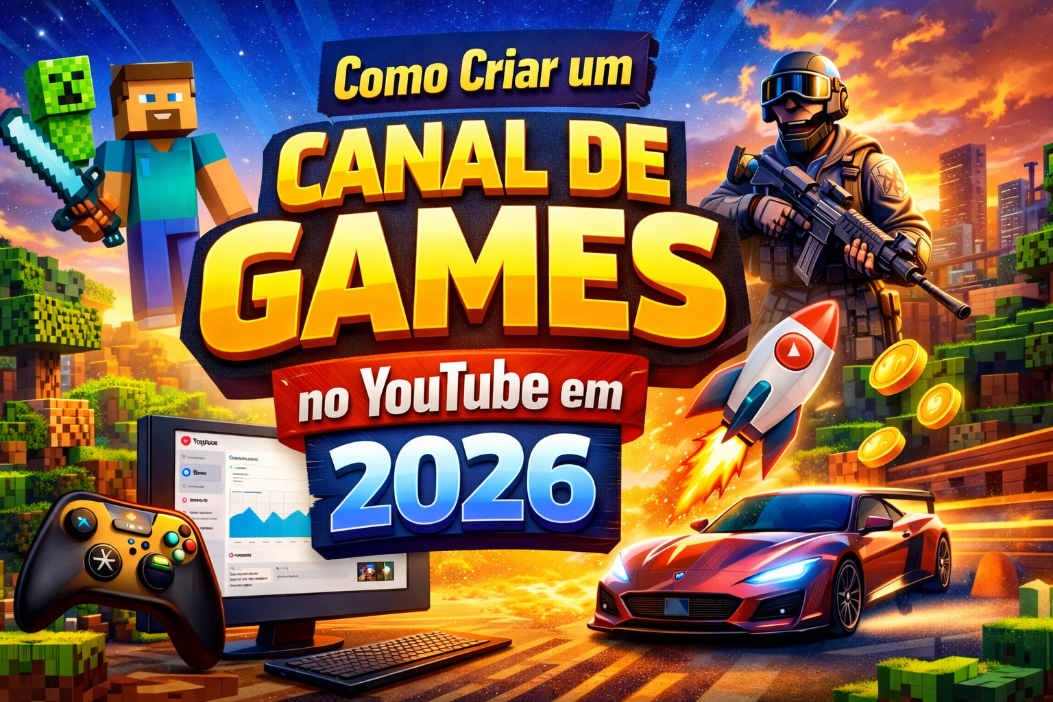 Como Criar um Canal de Games no YouTube em 2026 (Guia Completo)